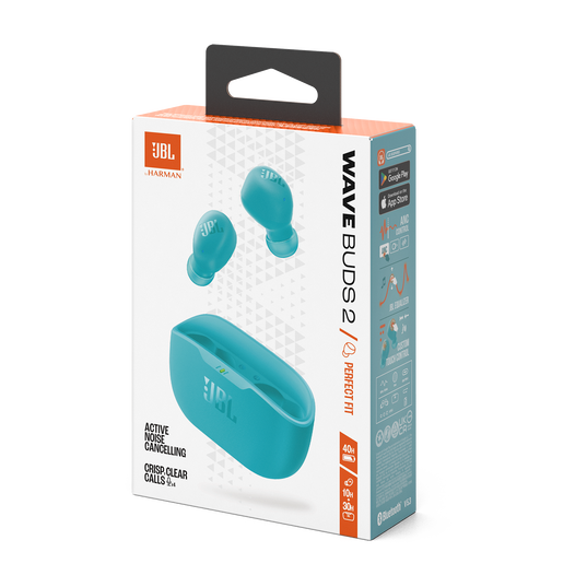 JBL Wave Buds 2 - Blue - True Wireless Noise Cancelling Earbuds - Detailshot 15